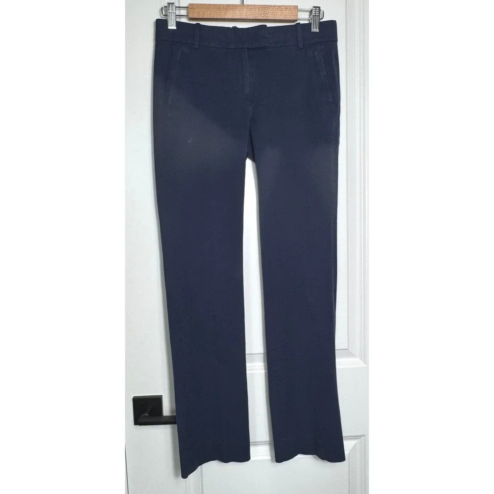 J Crew Campbell Trouser Navy Blue Flat Front Women's‎ Size 2